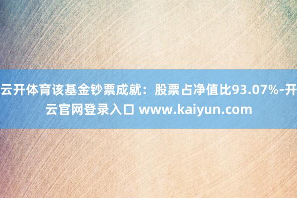 云开体育该基金钞票成就：股票占净值比93.07%-开云官网登录入口 www.kaiyun.com